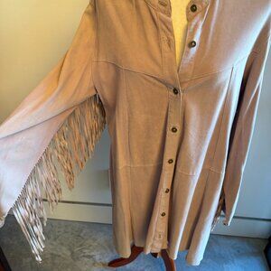 We the Free (free people) violet leather fringe dress